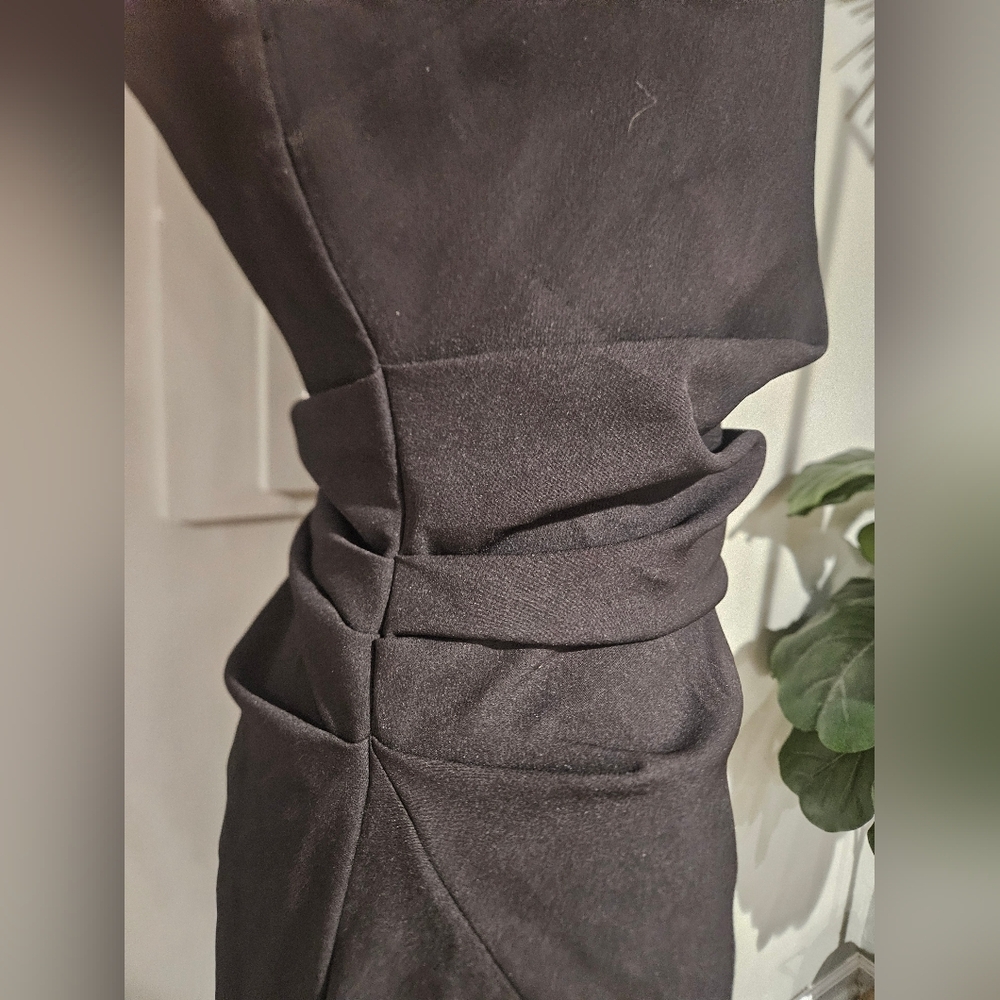 Zara Draped Strapless Asymmetric Top| Sculpted Waist|Minimalist Black Tube Top.S - Picture 11 of 15